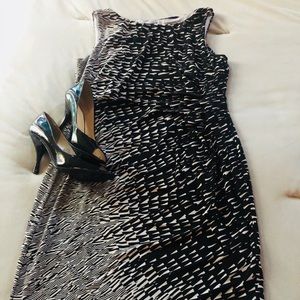 Classic black and white midi dress.